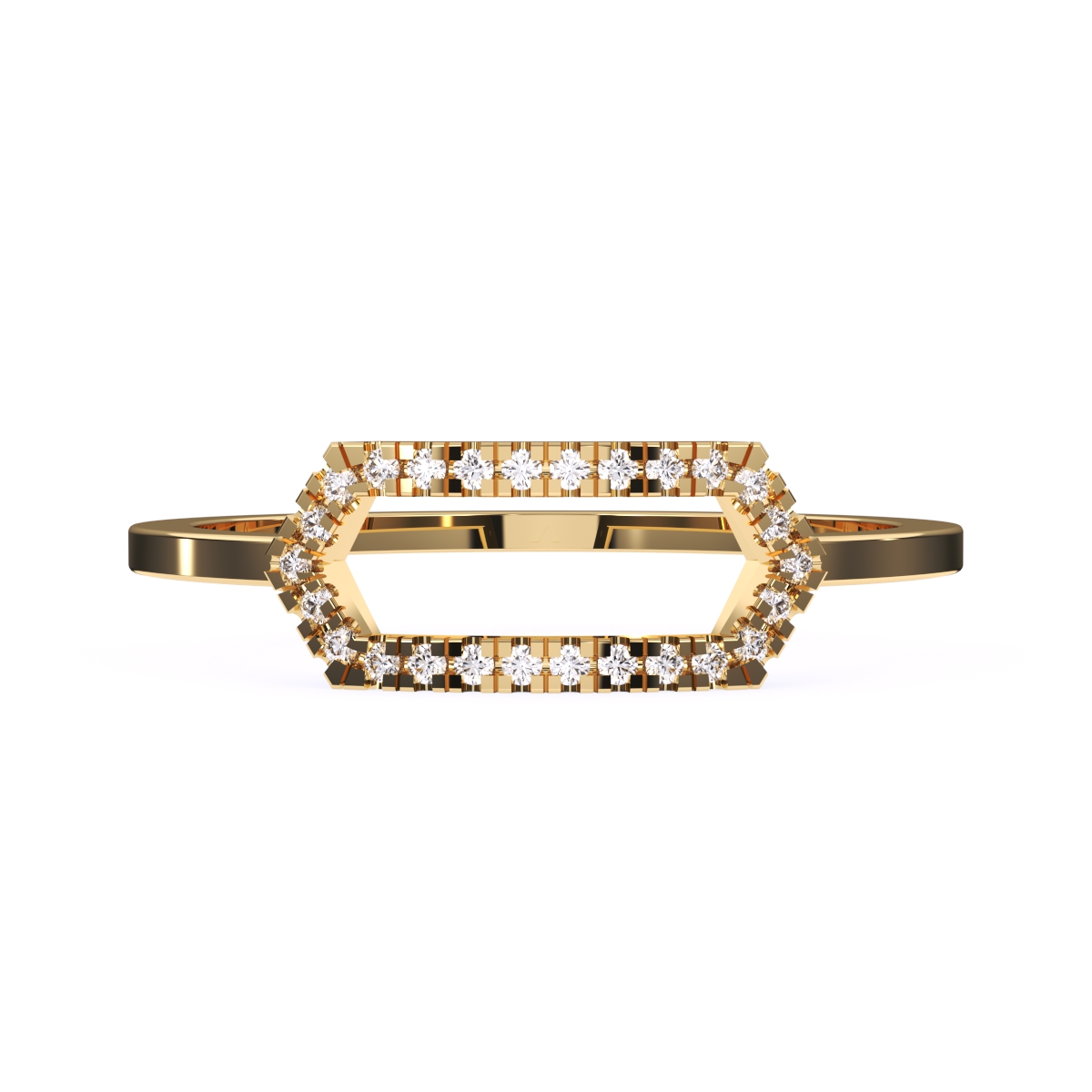 Stylish Open Hexagon Shape Diamond Ring